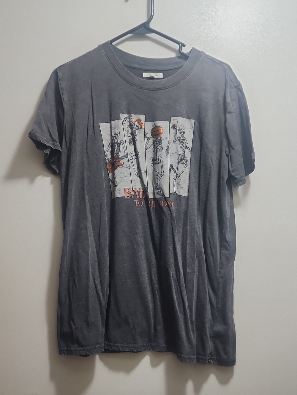 Maurices Black Graphic Short-Sleeve Tee with Skeleton Panels